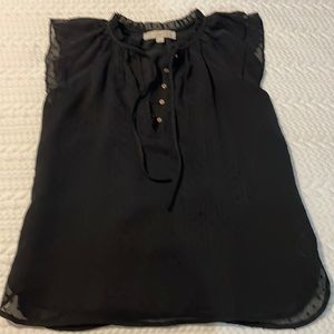 Worn Once! LOFT black dotted blouse - XS